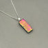 Pink Flower Dichroic Glass Necklace and Earrings Set - Sterling Silver, Handmade by Jade Tapson Glass.