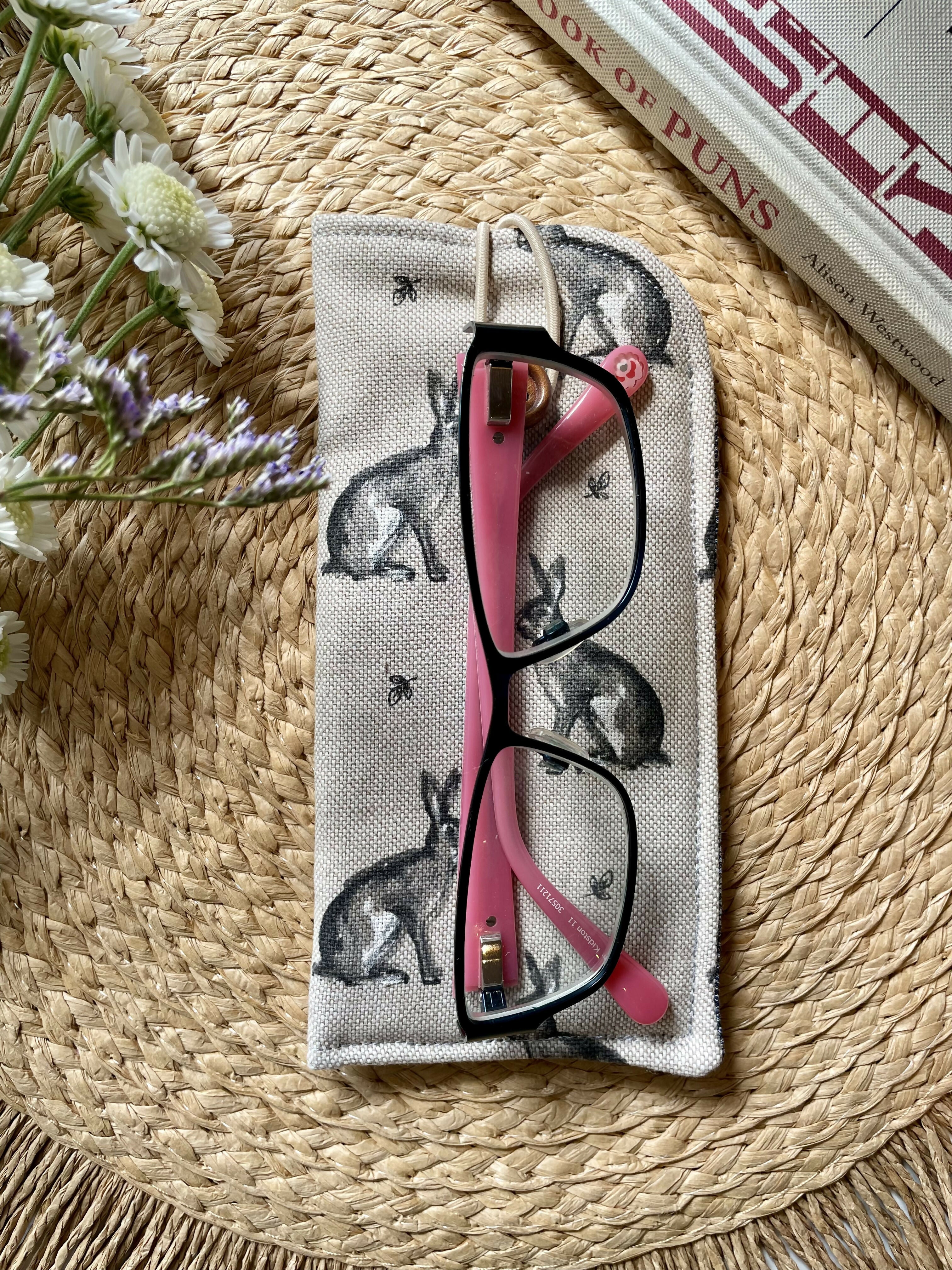 Rabbit Print Glasses Case