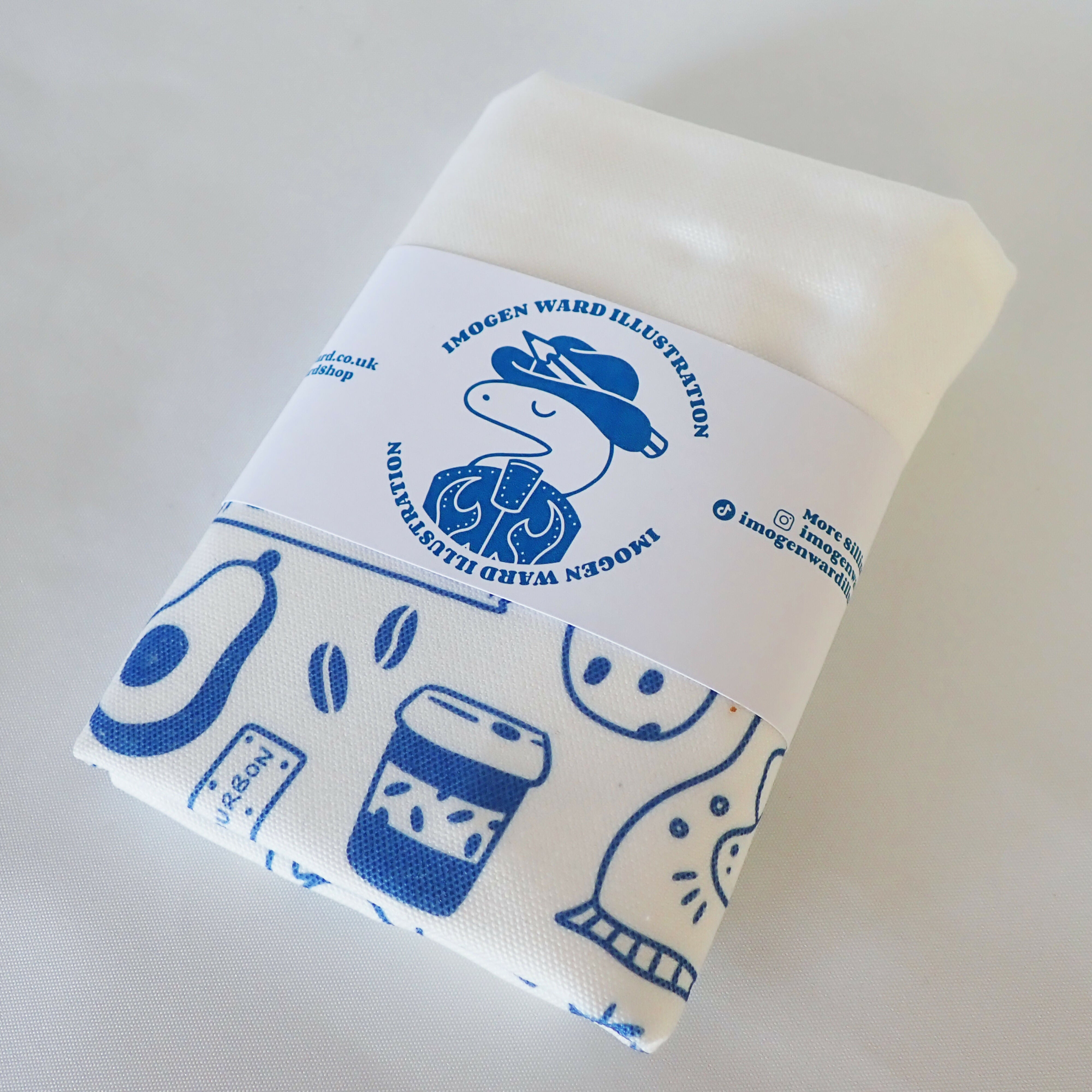 The bag for everything - Handprinted, Illustrated, white canvas tote bag