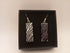 Silver on Black Dichroic Zebra Print Earrings