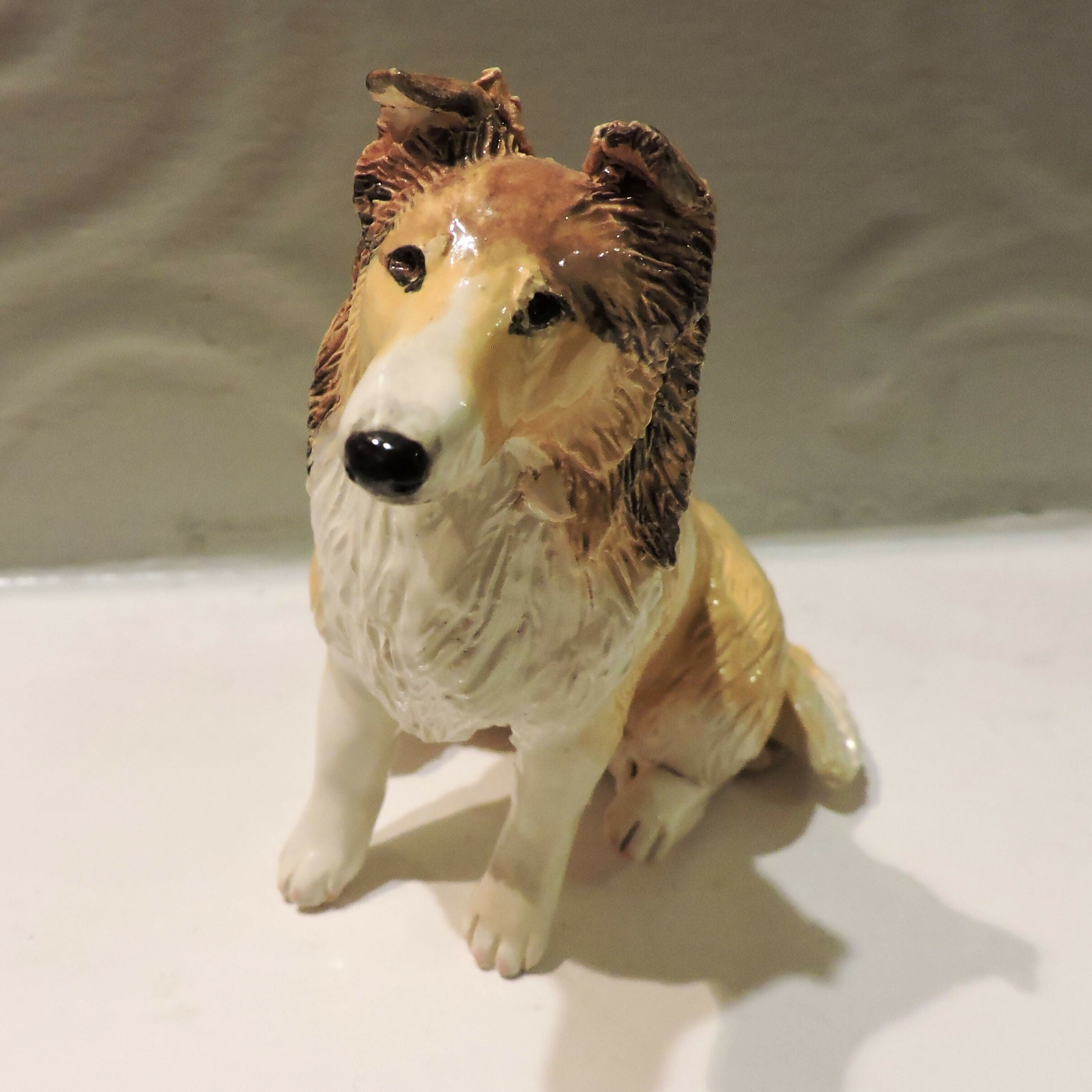 Ceramic Sable Rough collie dog sculpture