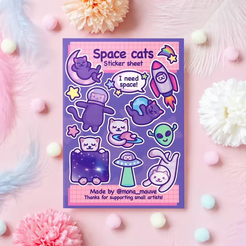 Sticker Sheet - Cat Themed
