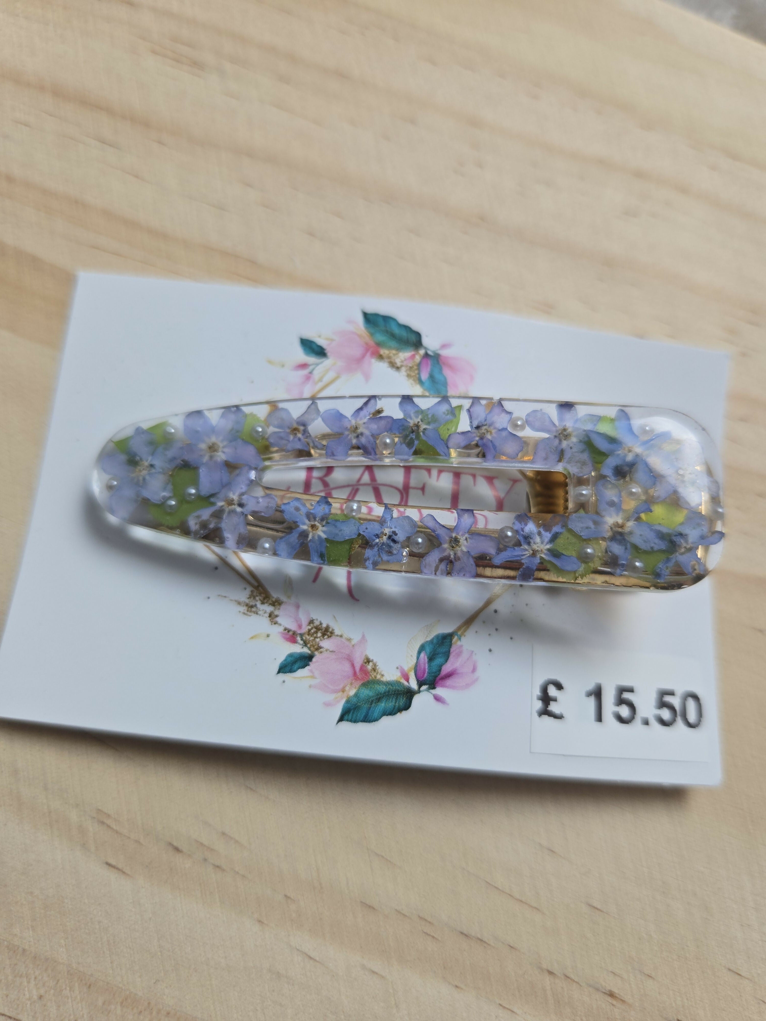 Stainless Steel Real Forget Me Not Hair Clips