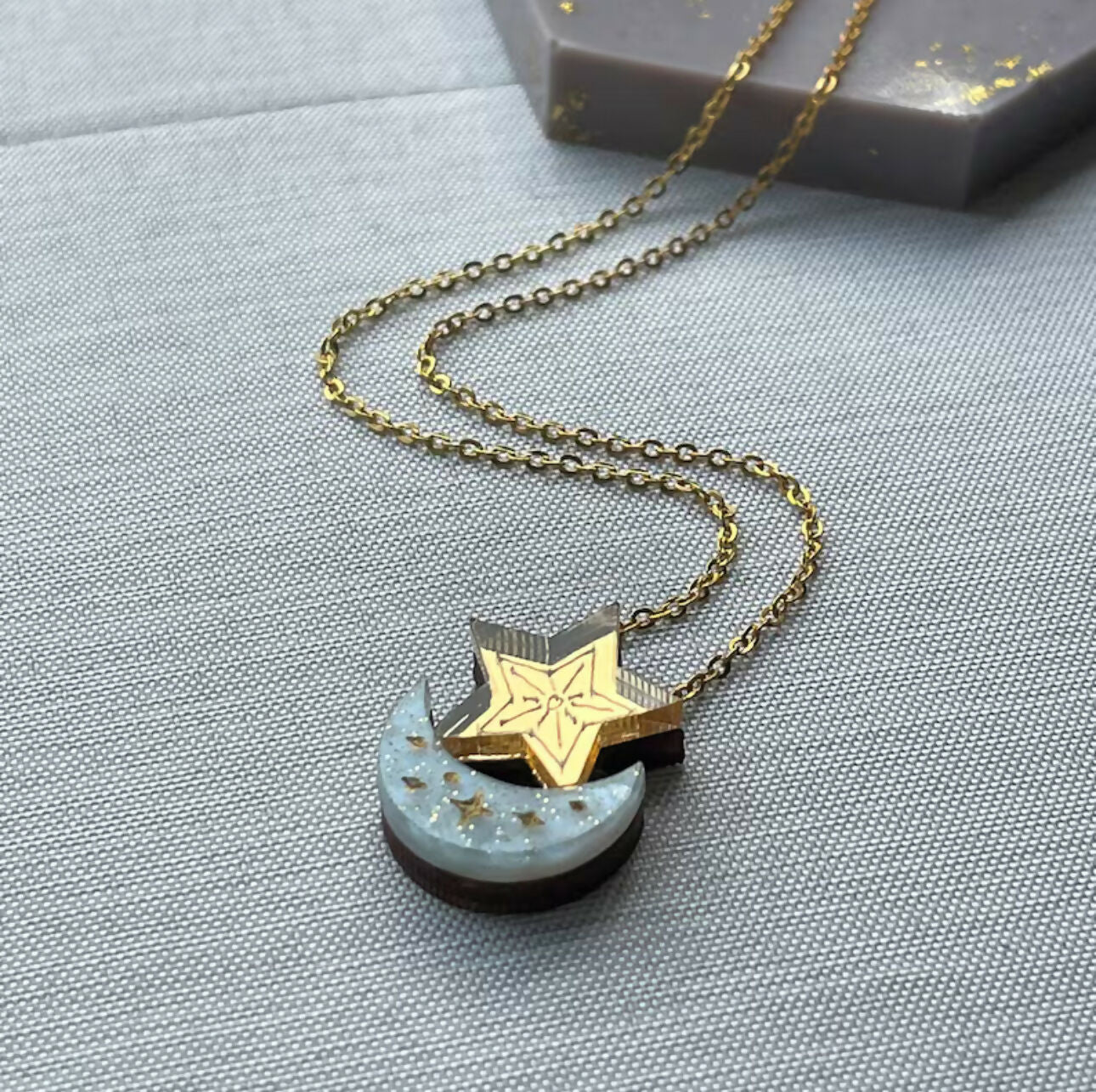 Celestial, Moon And Star Necklace