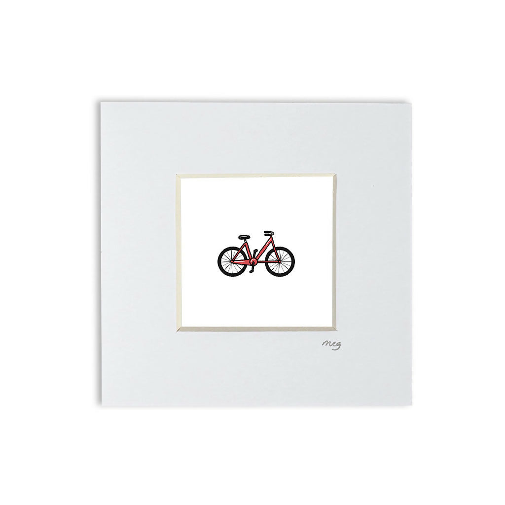 Bike 4x4" Mounted Mini Print