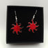 Scarlet Red Sunburst Enamel Earrings