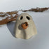 Handmade Ceramic Ghost Ornament With A Pumpkin