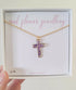 Real Flower Purple Cross Necklace Gold Plated