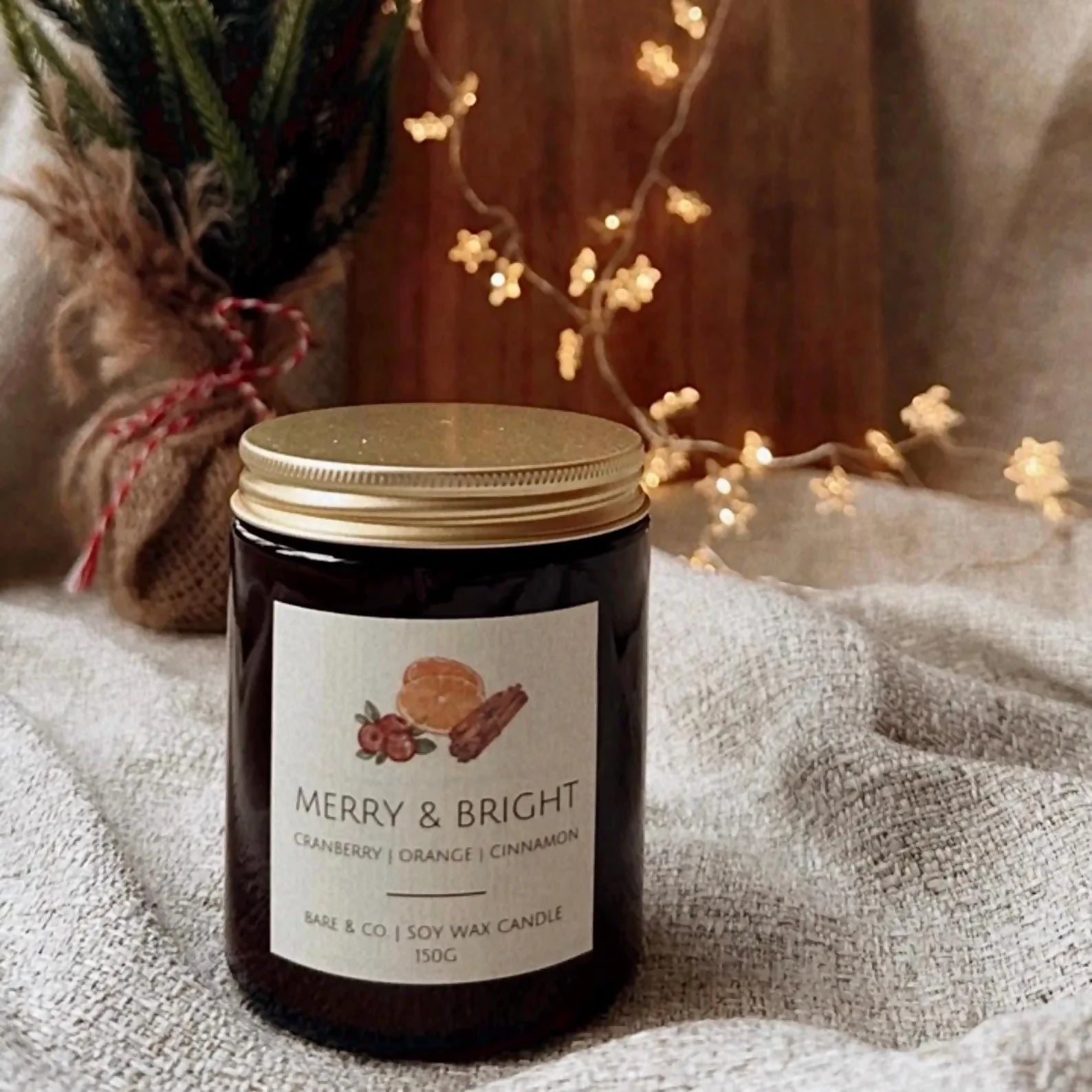 MERRY & BRIGHT SOY WAX CANDLE 180ML