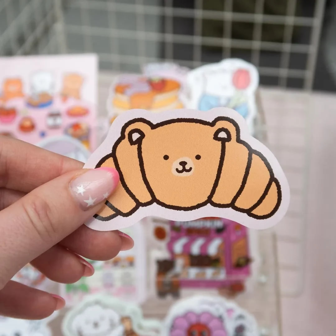 Croissant Bear Sticker