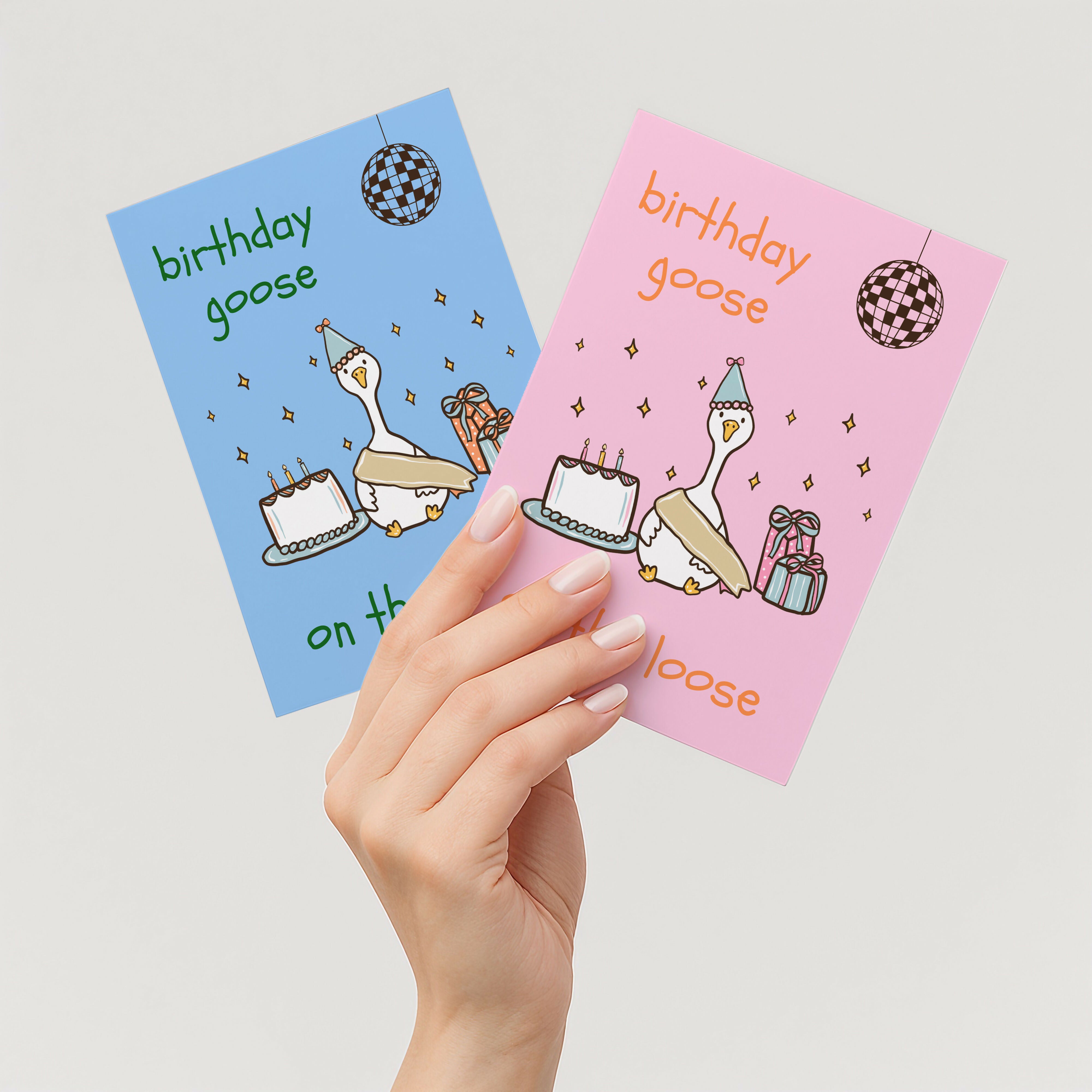 Birthday Goose On The Loose Greeting Card