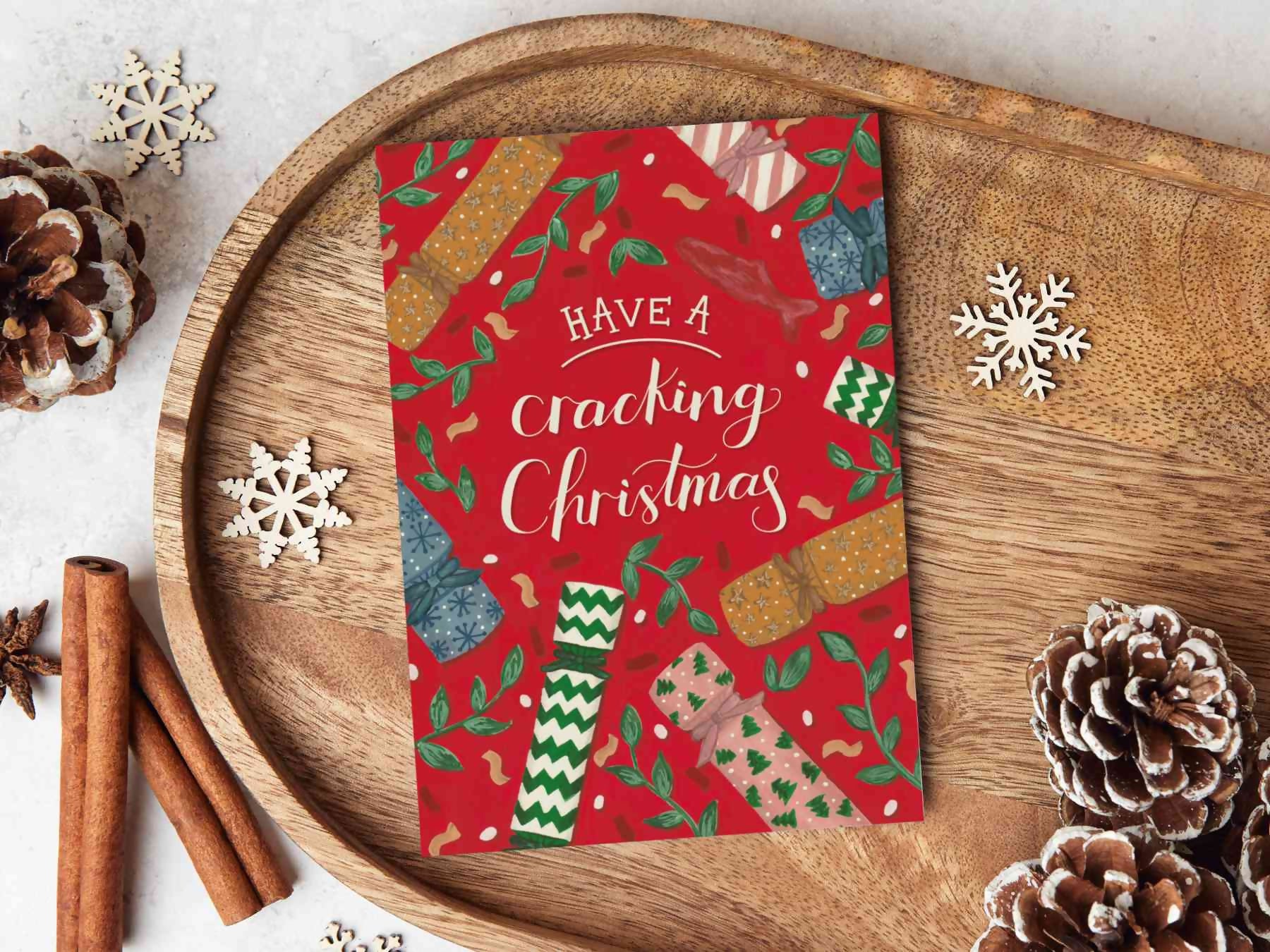Red Cracker A6 Christmas Card
