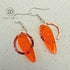 Orange Organic Acrylic & Hand-Hammered Copper Earrings