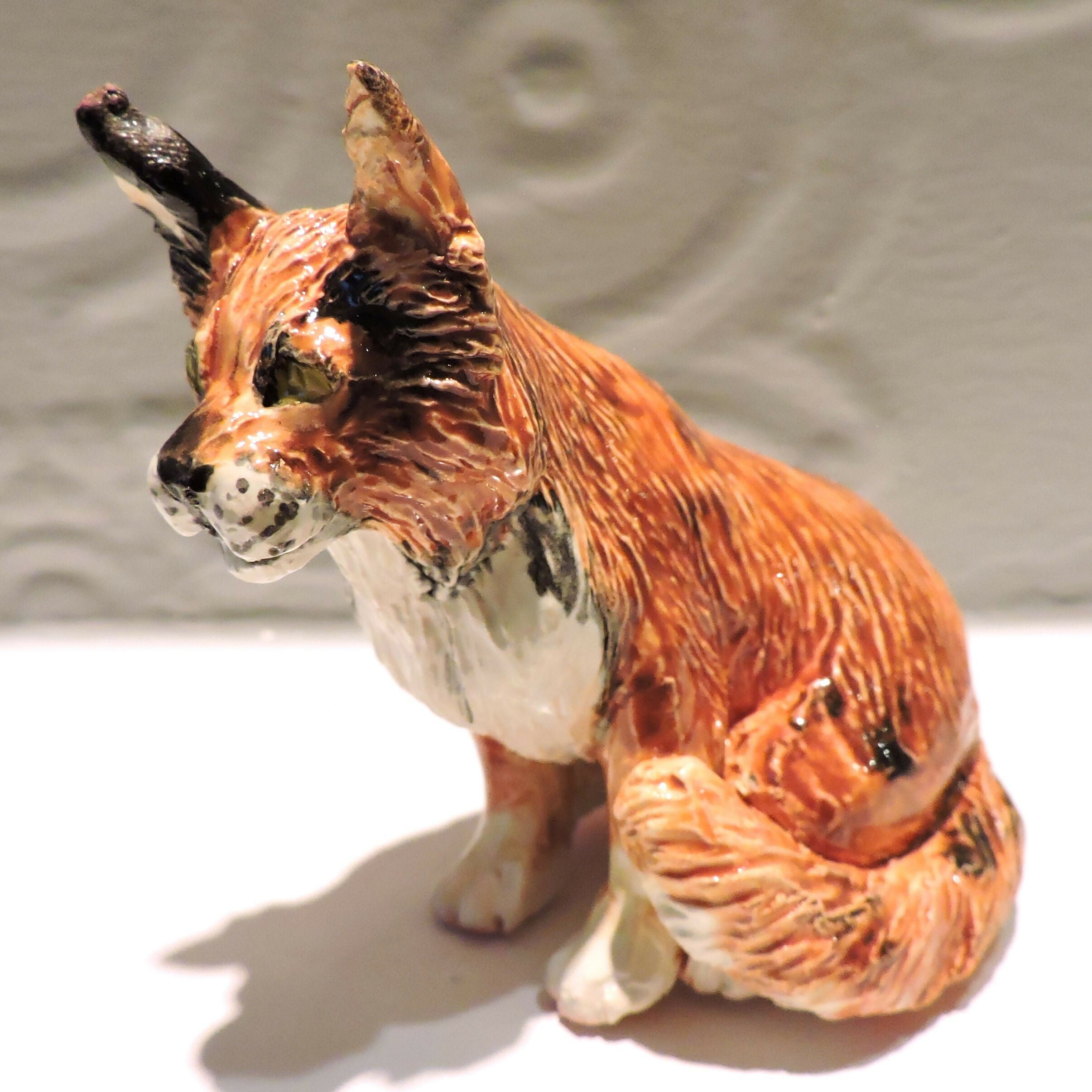Ceramic maine coon cat sculpture