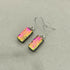 Pink Flower Dichroic Glass Necklace and Earrings Set - Sterling Silver, Handmade by Jade Tapson Glass.
