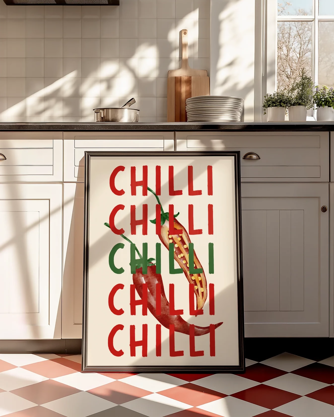 CHILLI REPEAT WALL ART PRINT