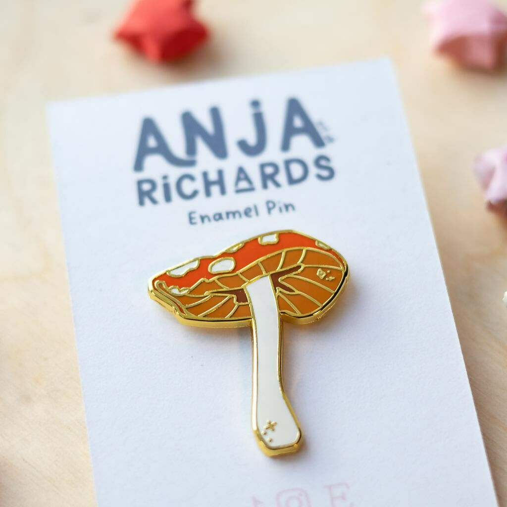 Red Mushroom Enamel Pin