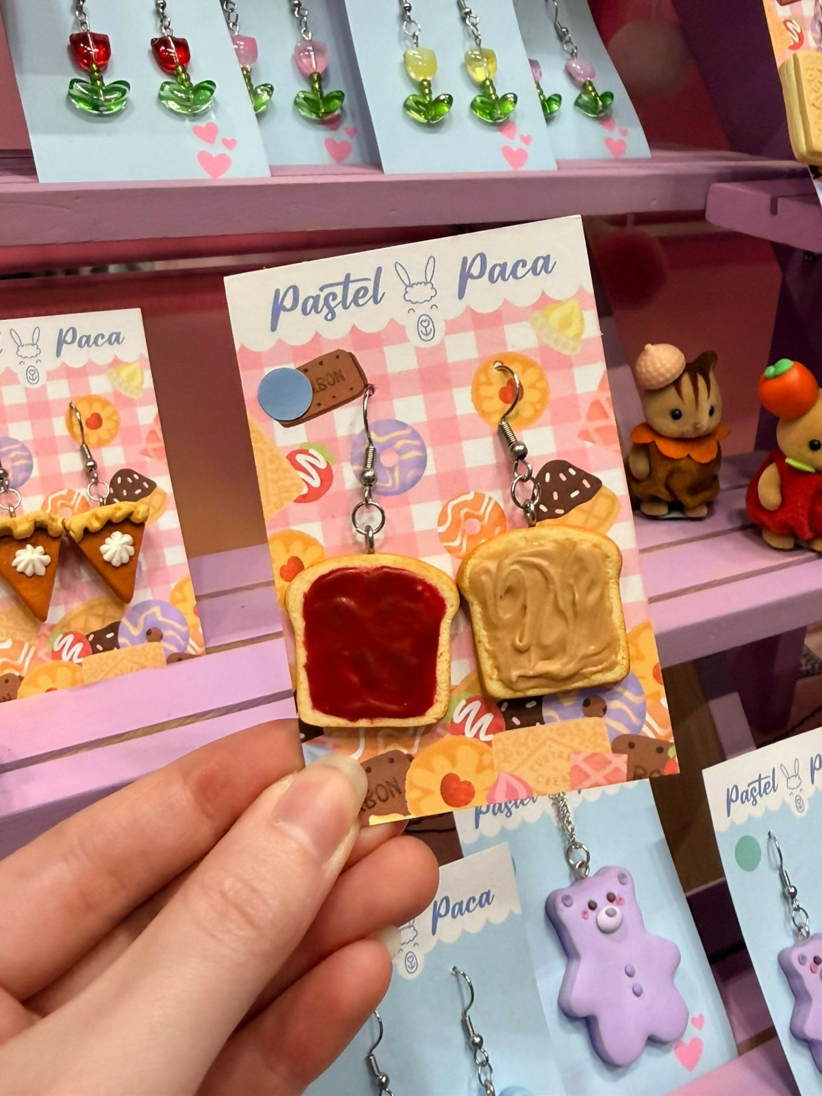 PB and J earrings
