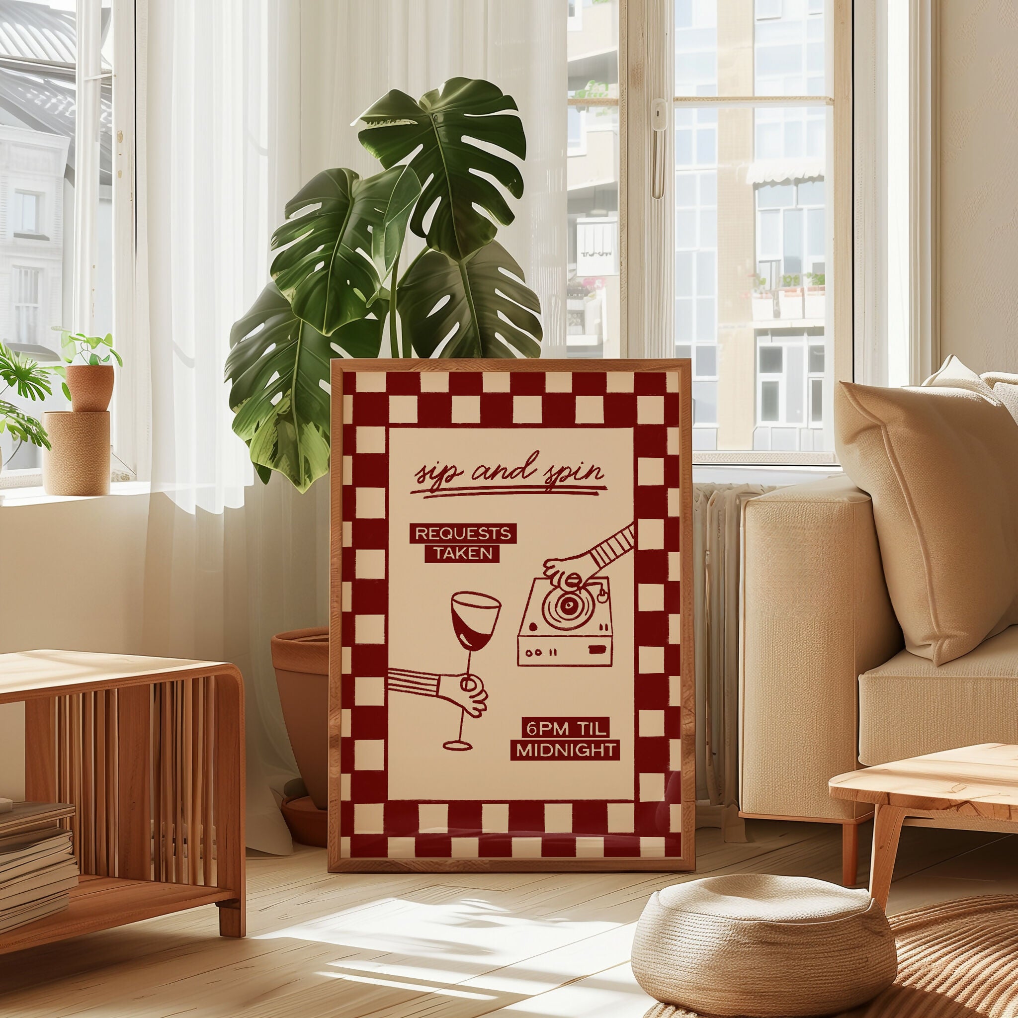 Sip and Spin – Wine and Records print