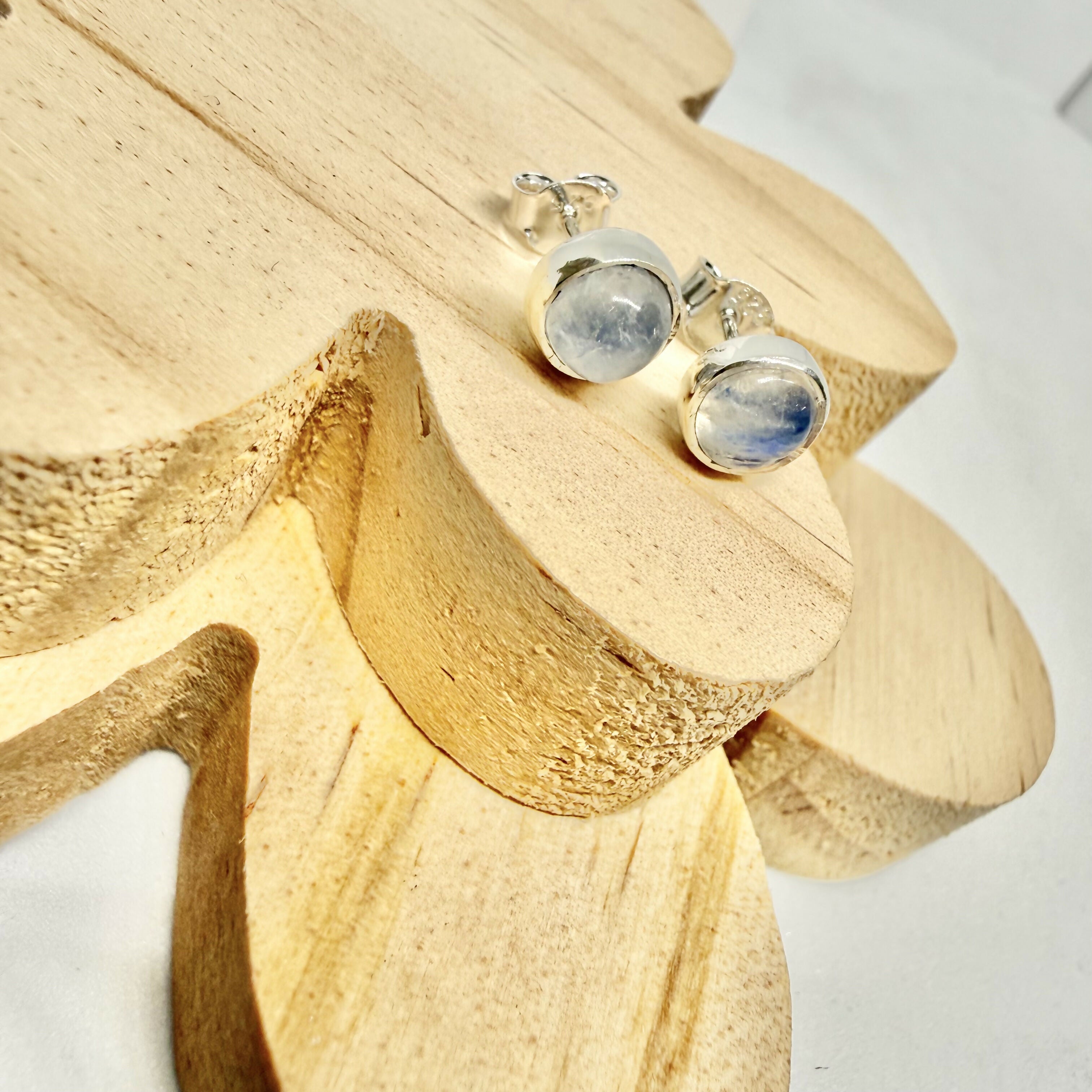 BLUE MOONSTONE STUD EARRINGS