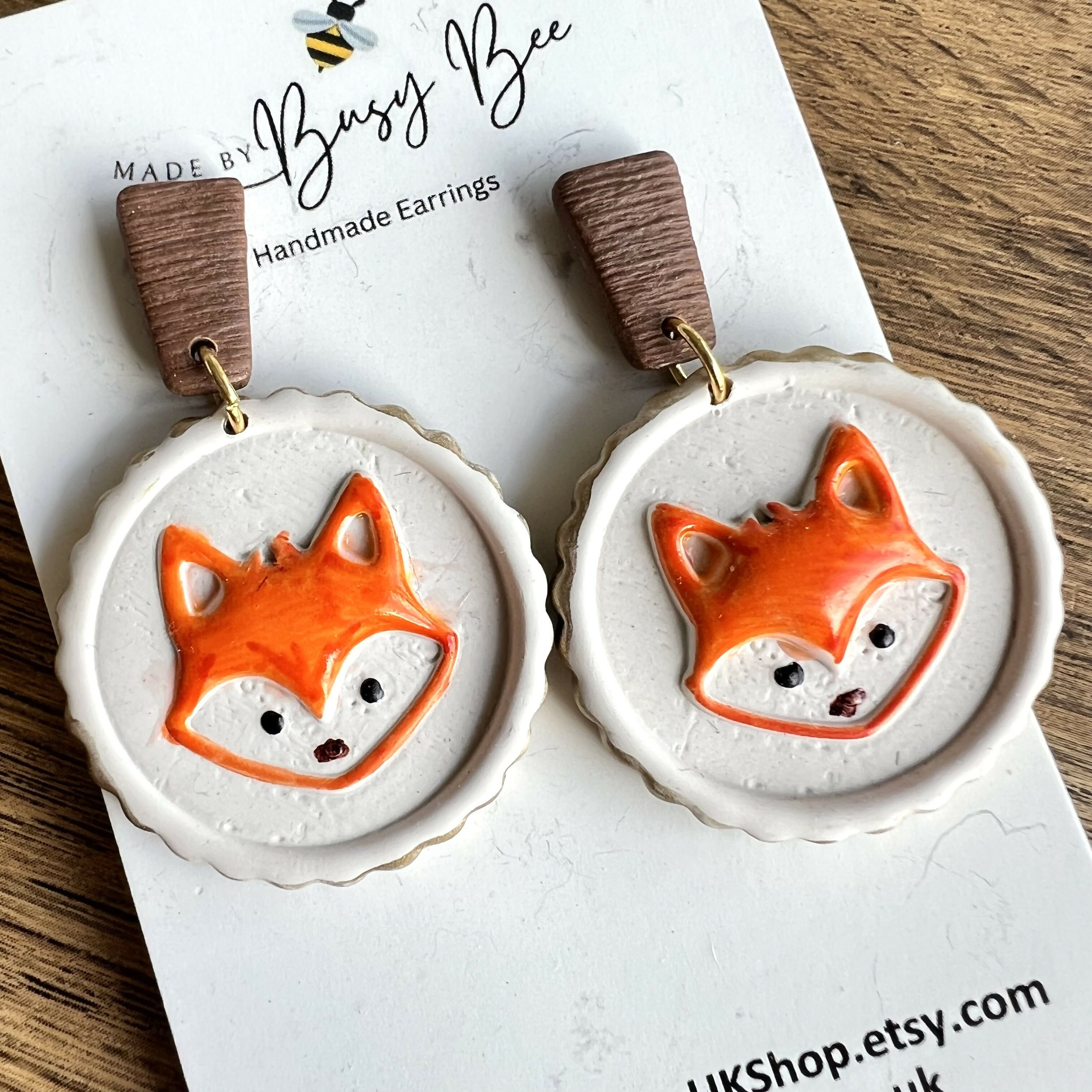 Autumn Polymer Clay Earrings, Dainty Handmade Dangles