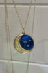 Crescent Moon and Star Disc Pendant