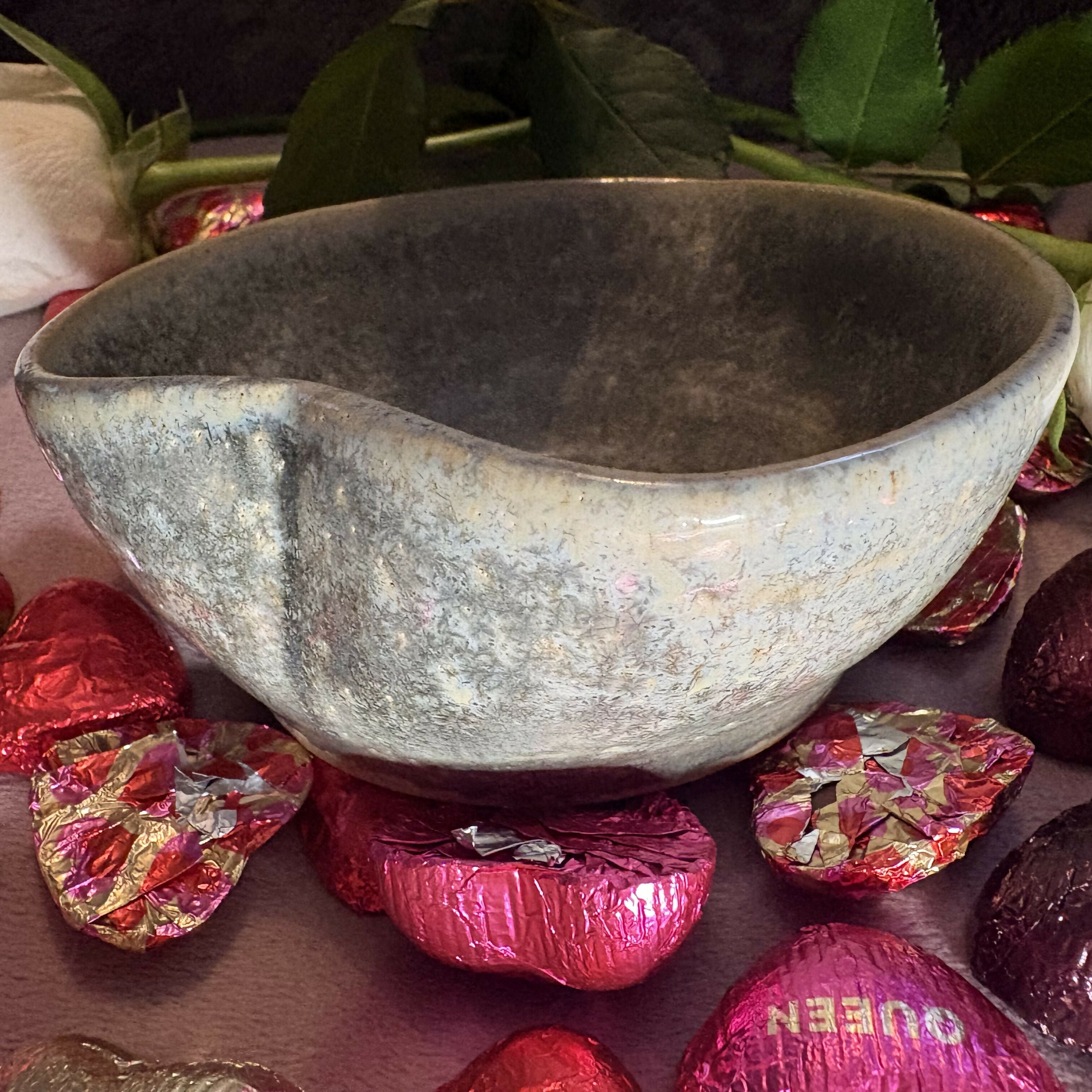 Slate Speckle Heart Bowl