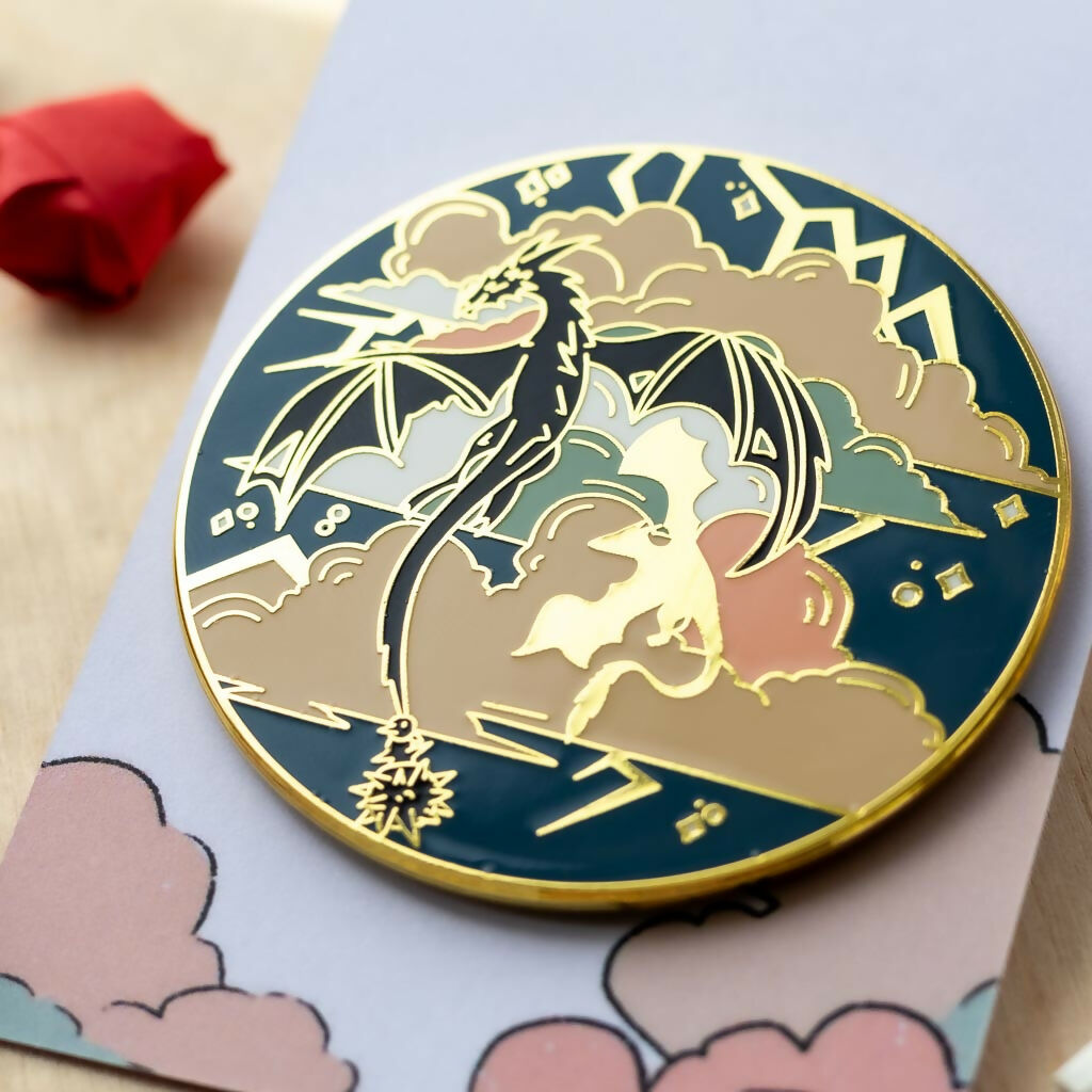 Wings in the Storm Enamel Pin