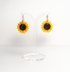 Sunflower Hoop Earrings in Yellow and Brown