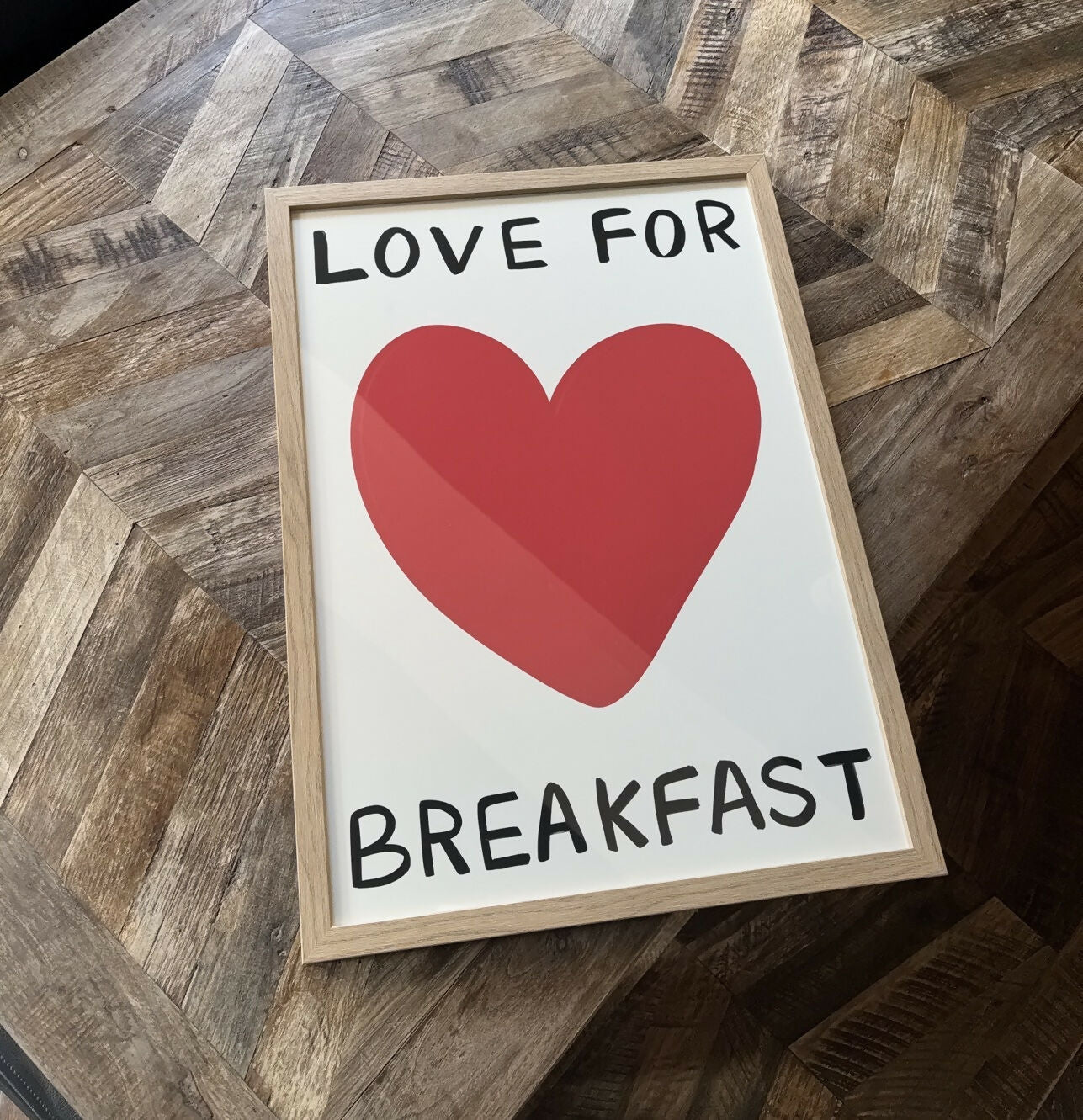 FRAMED Love For Breakfast A2 Print