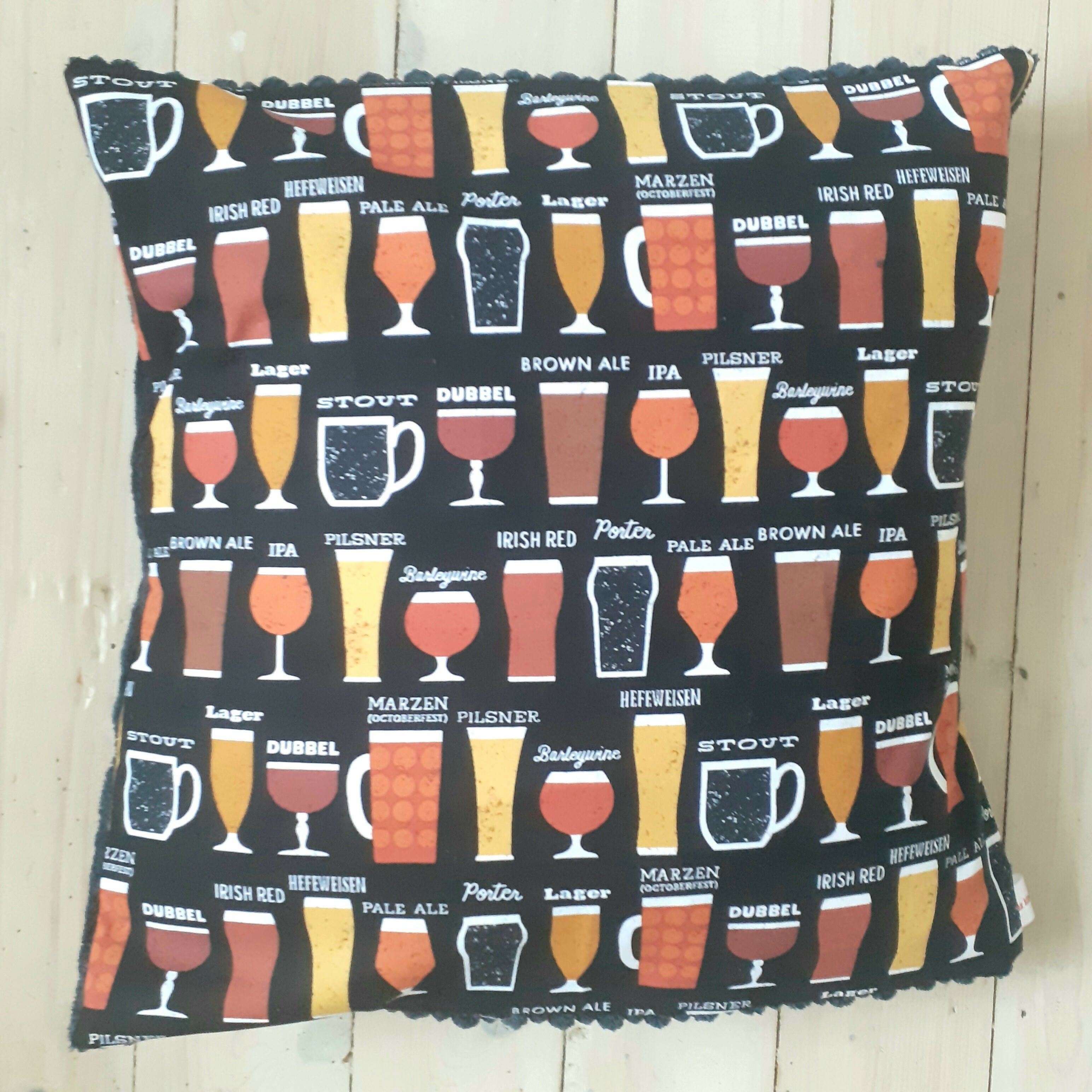 Cheers Beer Print Cushion