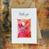 Abstract Sparkle Flower Thank You Card in Pink