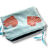 Blue Love Hearts Velvet Zip-Up Pouch