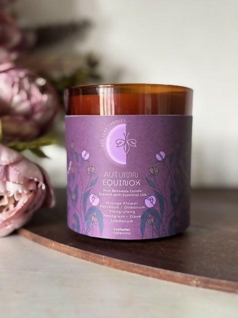 Autumn Equinox - 100% Natural Essential Oil & Beeswax Candle In Glass Jar
