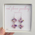 Real Flower Purple Clover Long Dangle Earrings Sterling Silver