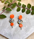 Funky Pattern Collection - Orange Droplet Polymer Clay Earrings