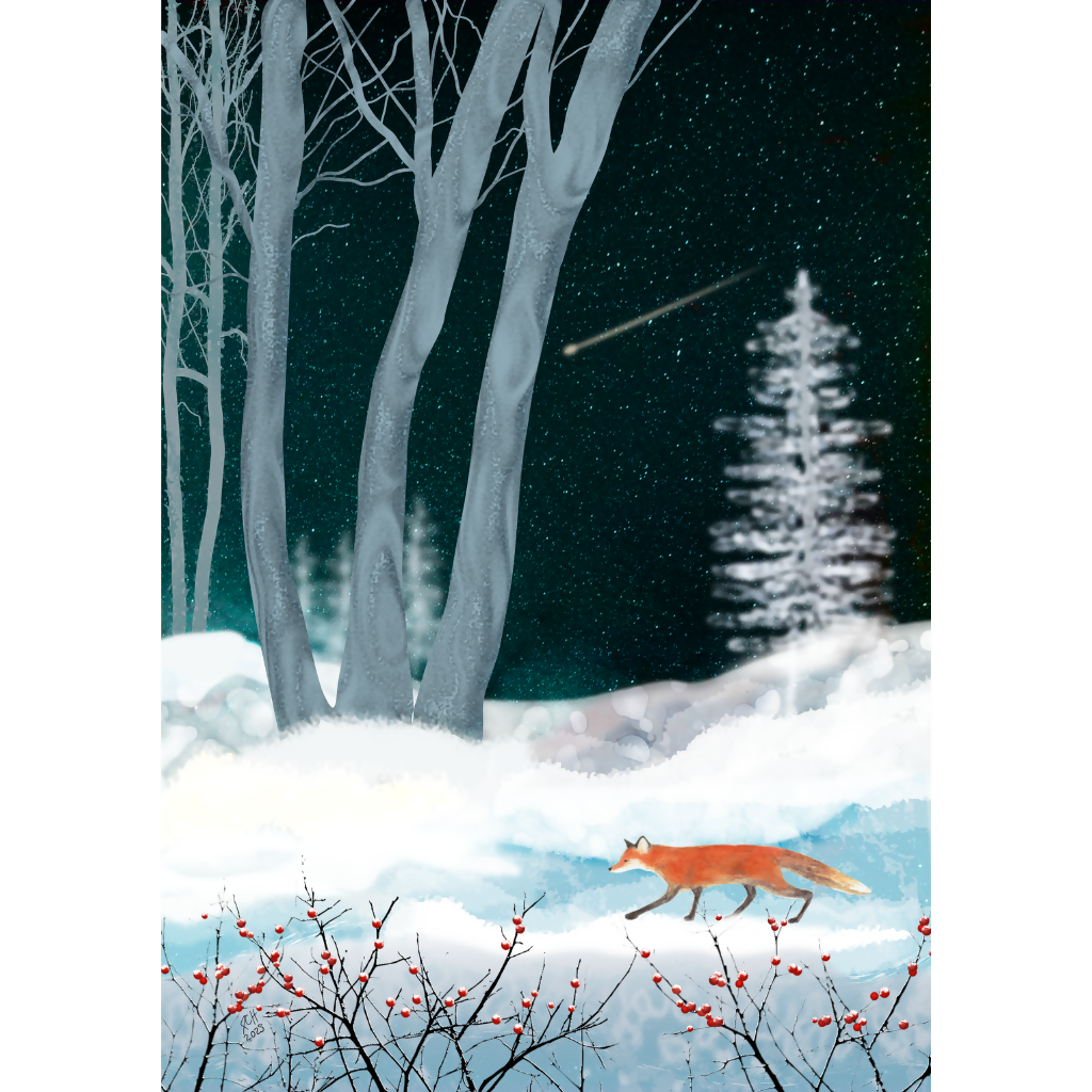 Big and Glossy Follow the Fox A5 Greeting Card