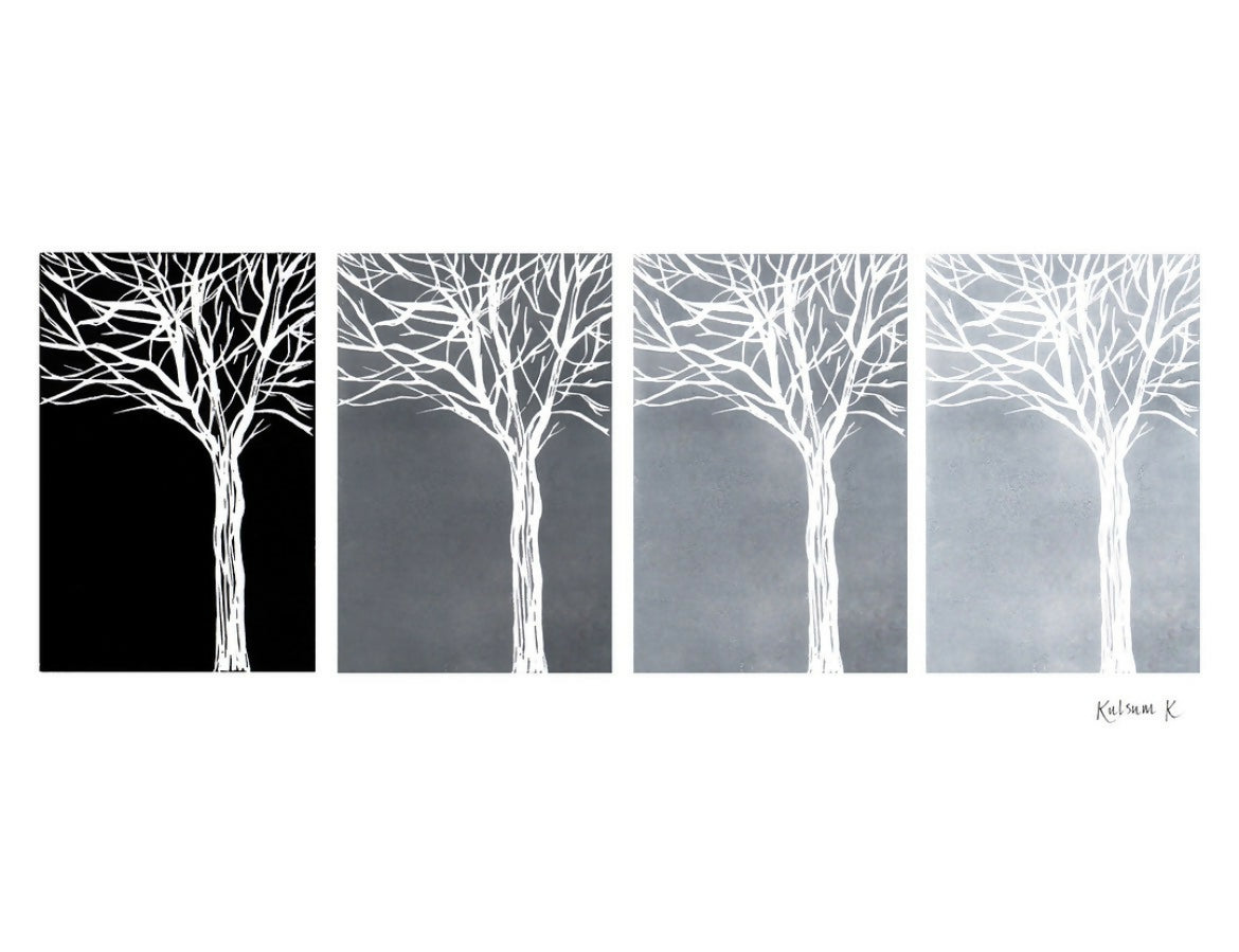 Winter Trees Lino Print