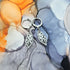 Handmade White Mini Resin Ghosts With Engraved Pentacles Charms On Huggie Hoops