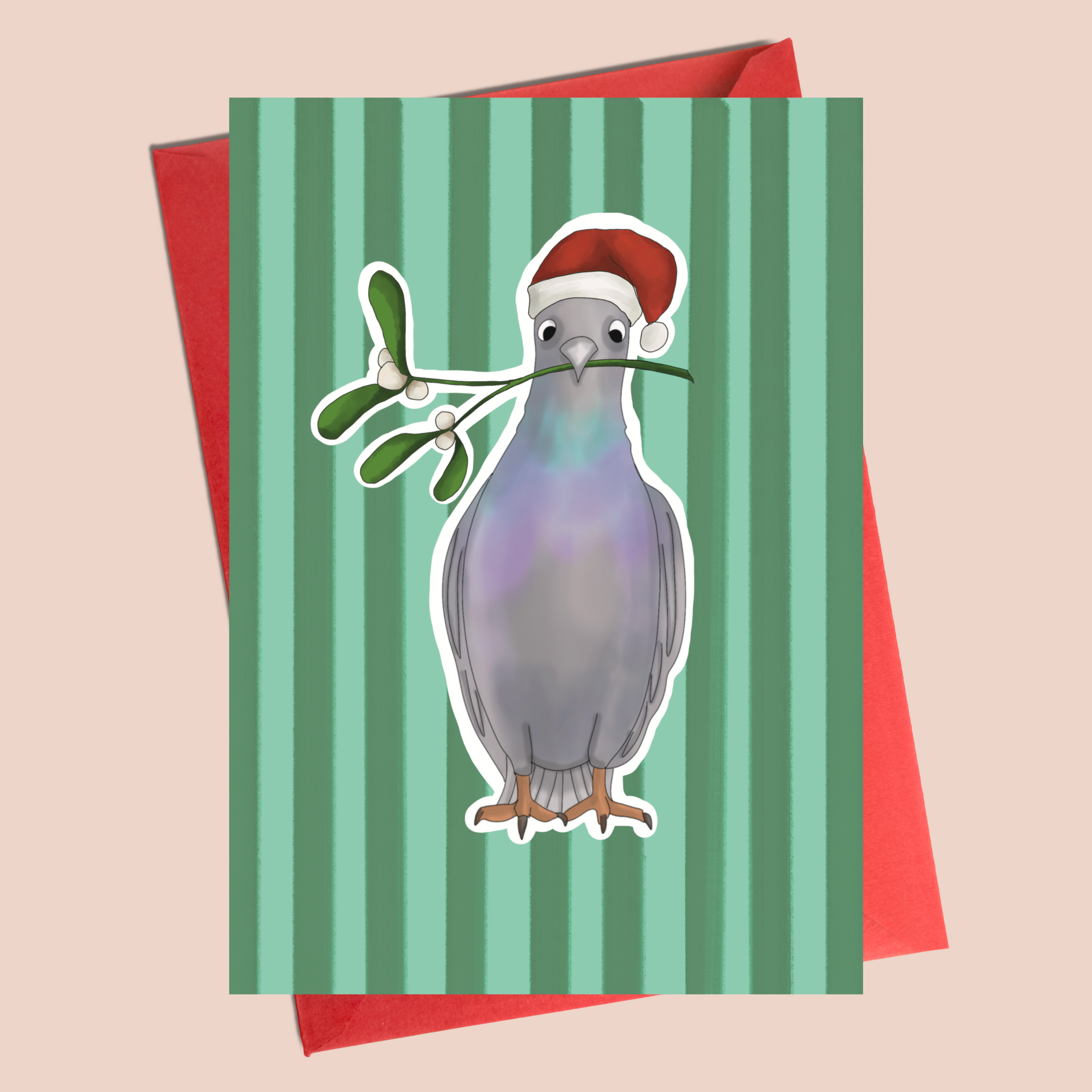 Christmas Card - Pigeon Kisses