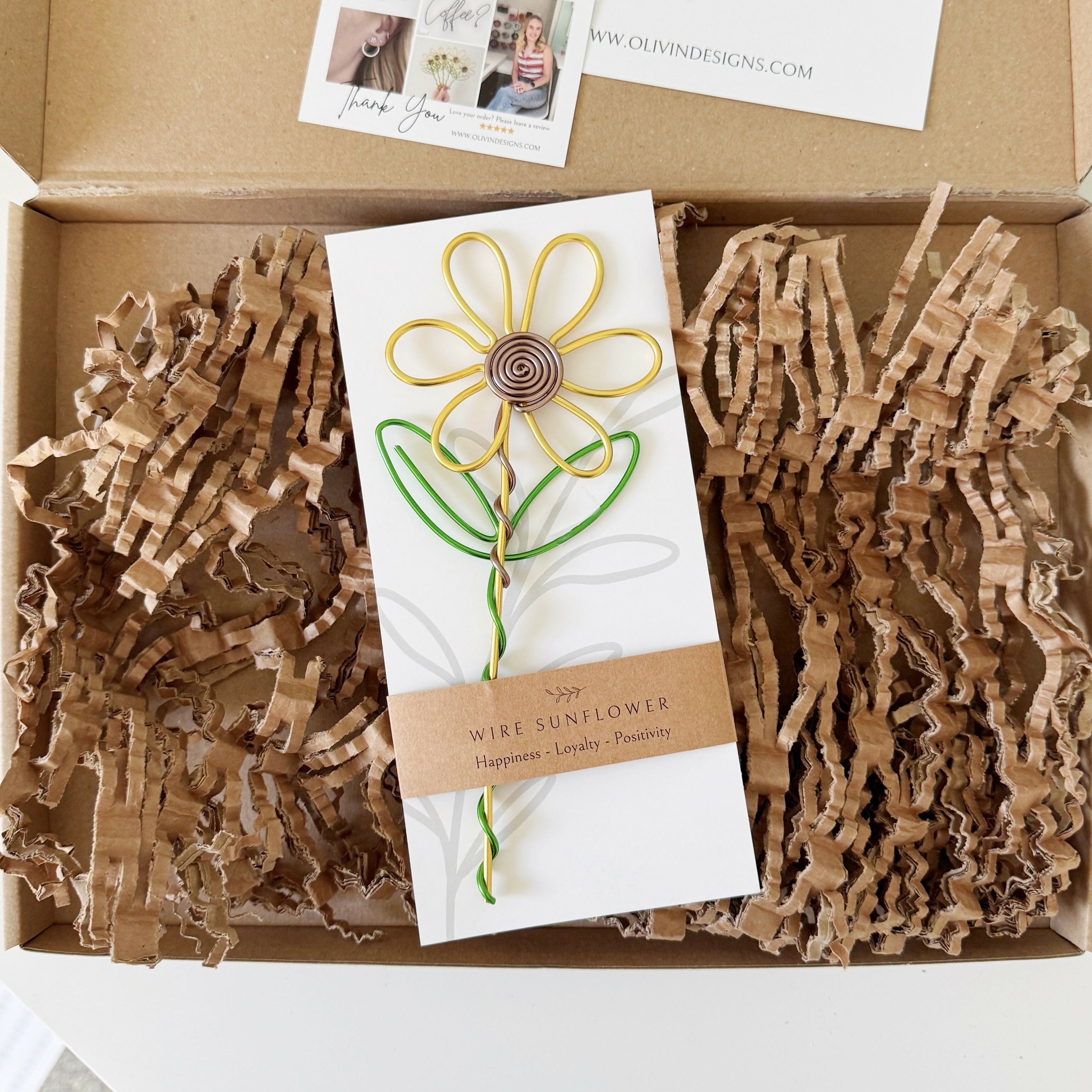 Wire handmade sunflower gift