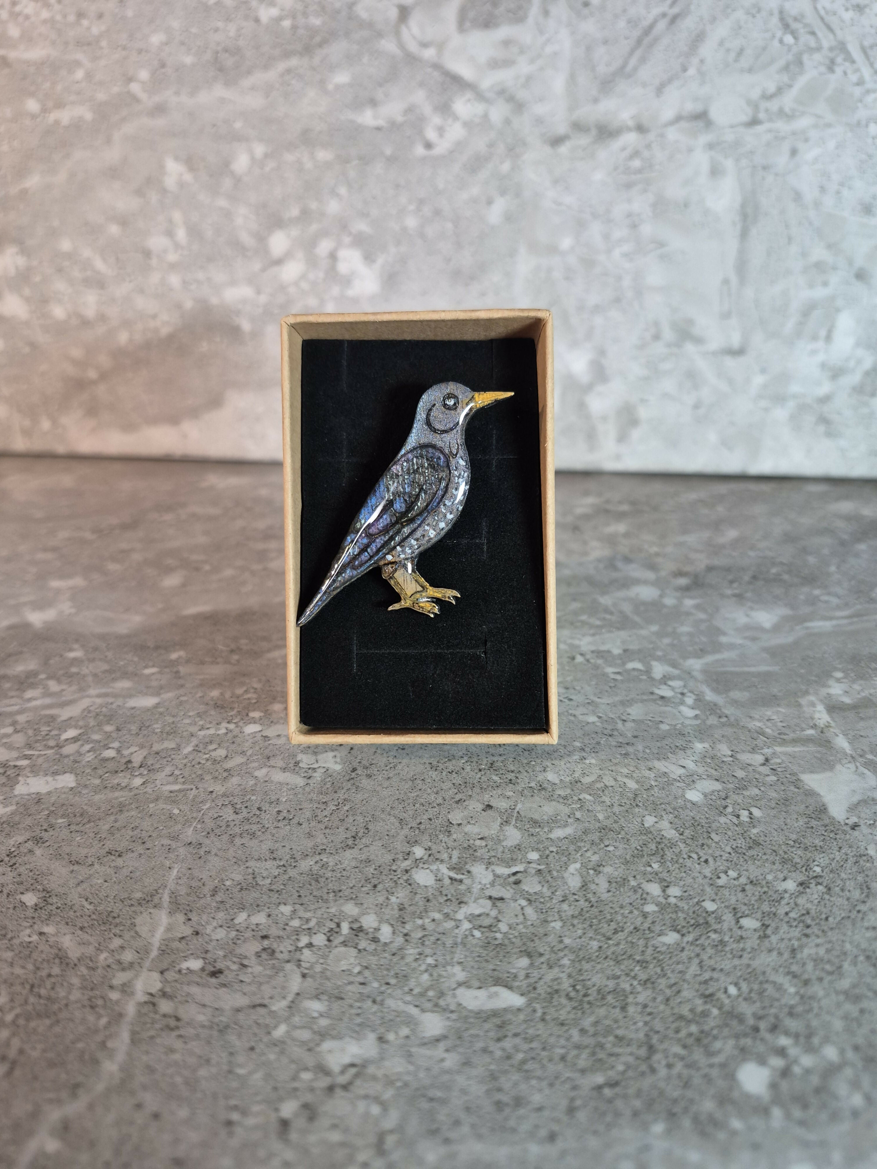 Unique Handcrafted Starling Pin