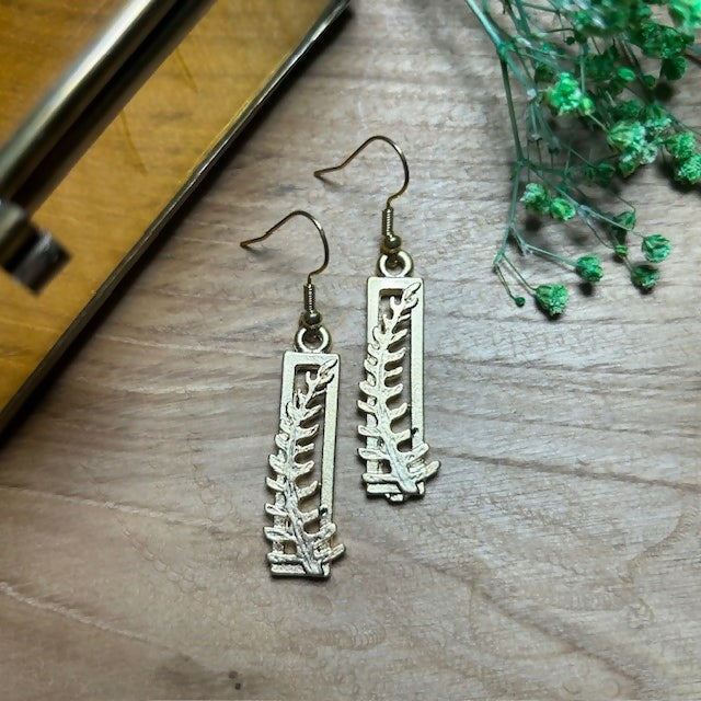 Lovely Gold Plated Fern Earrings