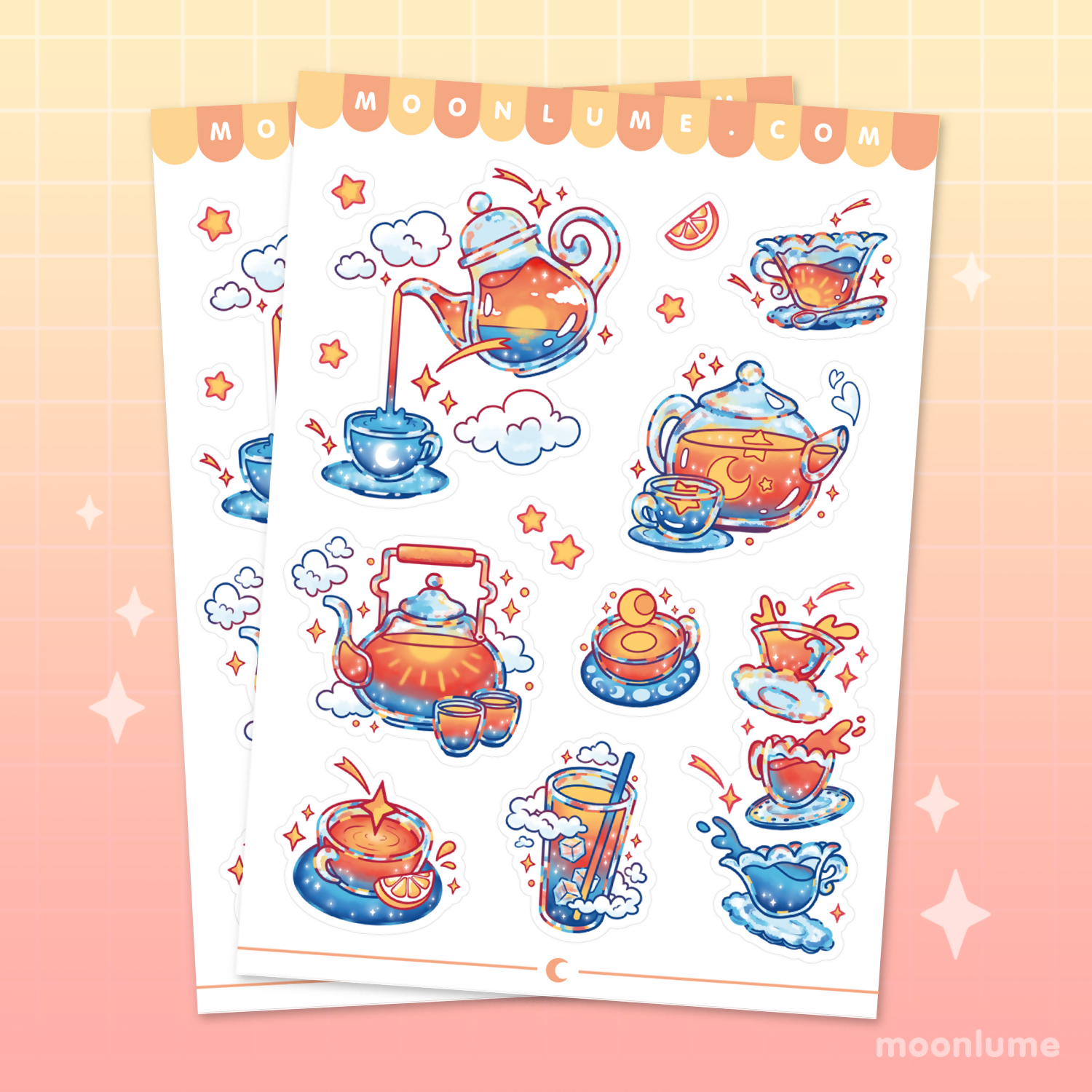 Vinyl Sticker Sheet - Sunset Tea