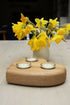 Oak Heart Triple Tea Light Holder