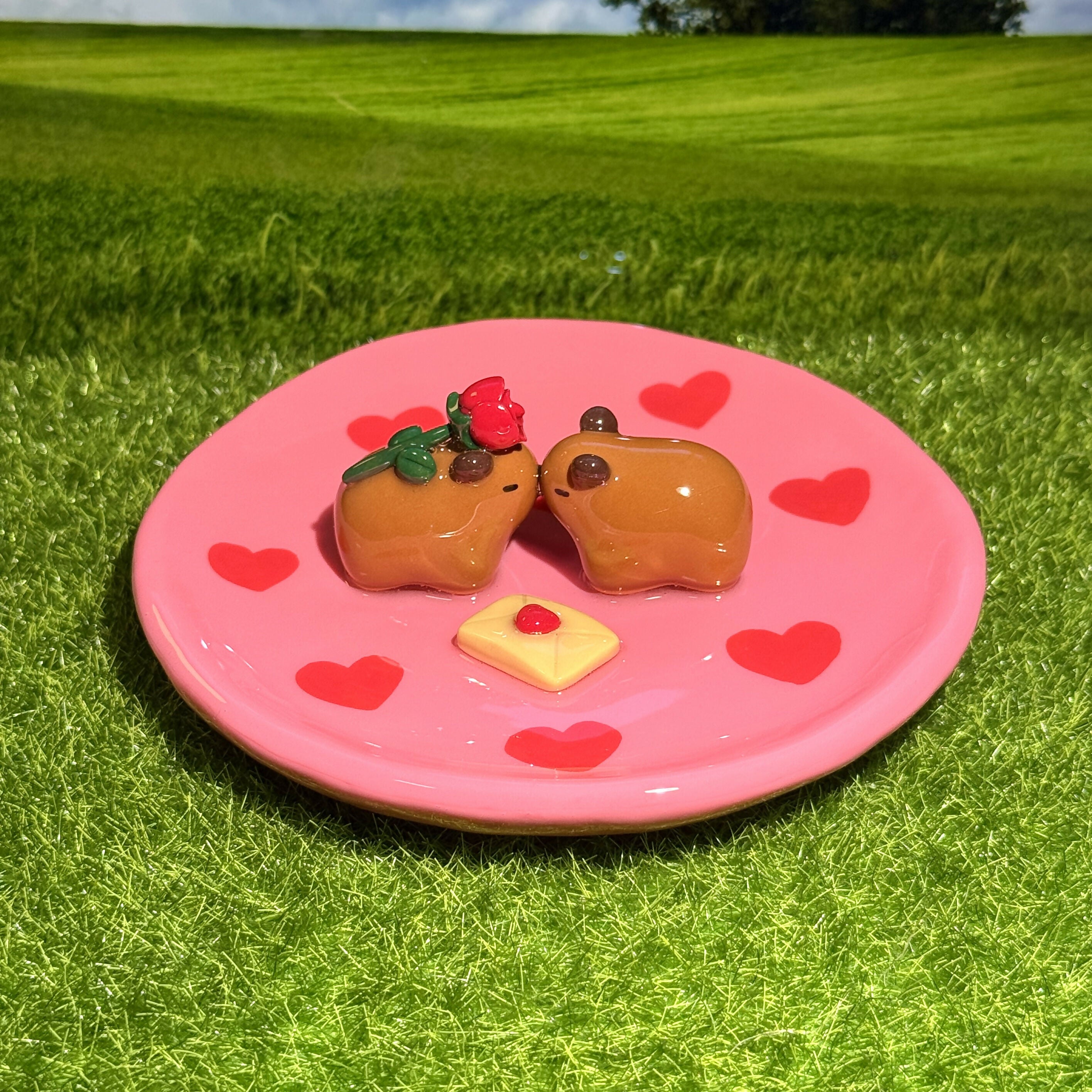 Valentine's Capybara Lovers Trinket Dish