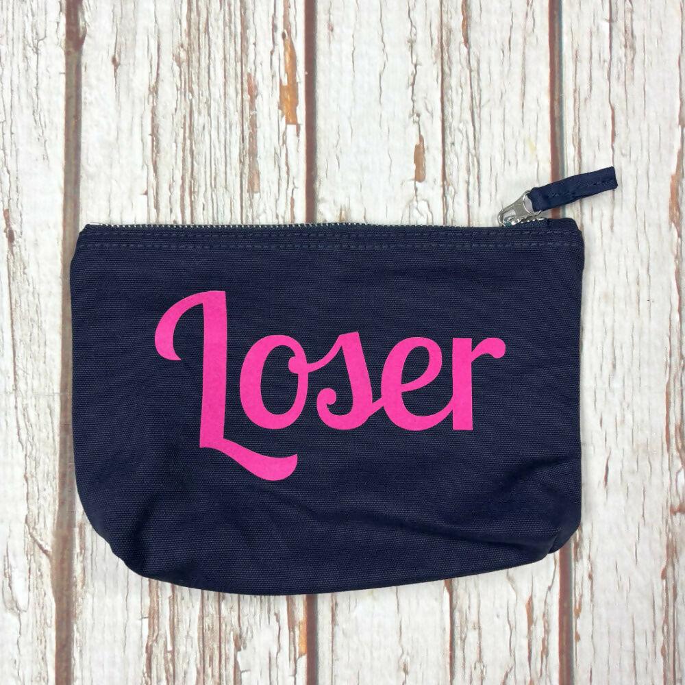 Cute Insult Navy Cotton Pencil case