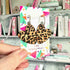 Leopard Cork Heart Hoops