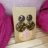 Brown And Gold Geometric Abstract Line Earrings