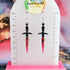 Handmade Resin Dagger Dangle Earrings Silver Or Red